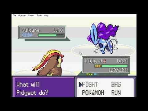 Catching Suicune in pokemon liquid crystal