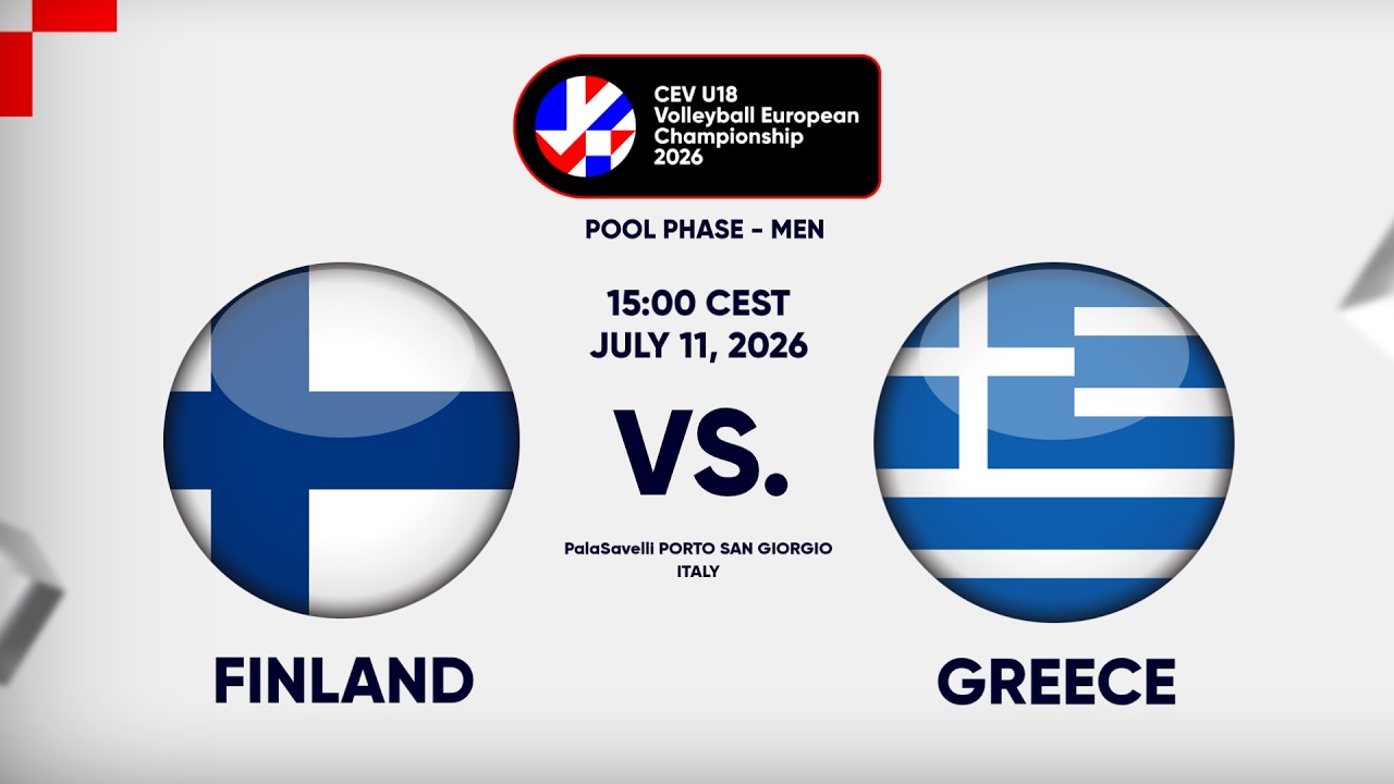Full Match | Finland vs. Greece | CEV U18 Volleyball European Championship 2026 | Men
