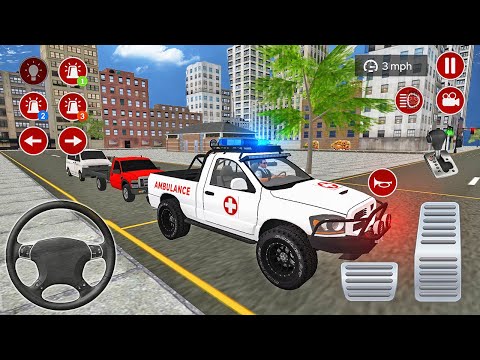 Emergency Ambulance Pickup Truck Driving Simulator - American Ambulance Driver - Android Gameplay