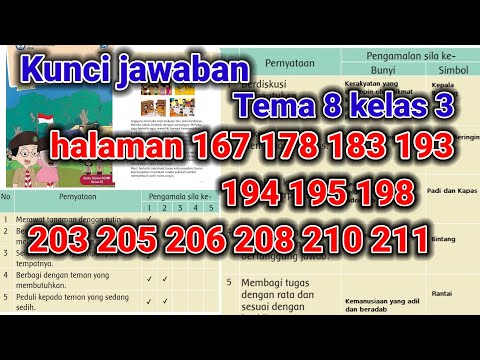 Kunci jawaban tema 8 kelas 3 halaman 167 178 183 193 194 195 198 203 205 206 208 210 211