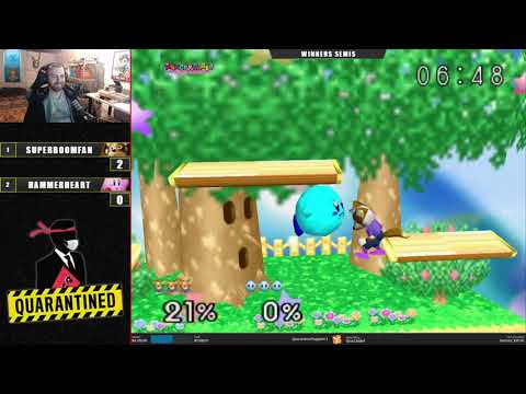 QR3 East Winners Semis - SuPeRbOoMfAn (Fox) Vs. HAMMERHEART (Kirby) SSB64 Super Smash Bros