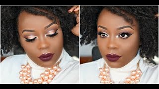 FALL MAKEUP TUTORIAL| Rose Gold and Maroon| Amrezy Liquid Lipstick
