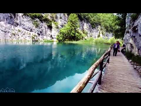 Virtual Walking Tour around Plitvice Lakes, Croatia, Nature Scenery.