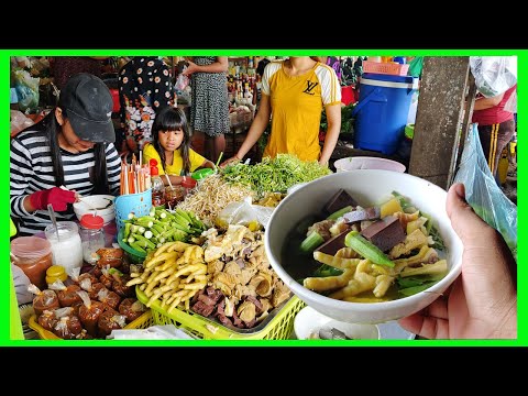 Phom Penh street food / Vietnam noodle soup / Num Banh Jok Sros / How to eat Vietnam noodle ?