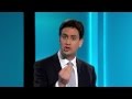 Leaders debate: Ed Miliband and David Cameron.