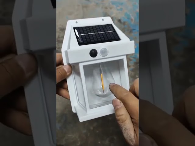 ابليك جداري يعمل بالطاقة الشمسية باللون الأبيض والأسود