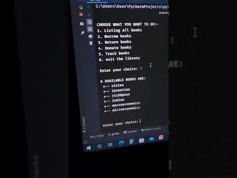 Library Management System Using Python Beginners Project Idea Python Programming Tutorial Short