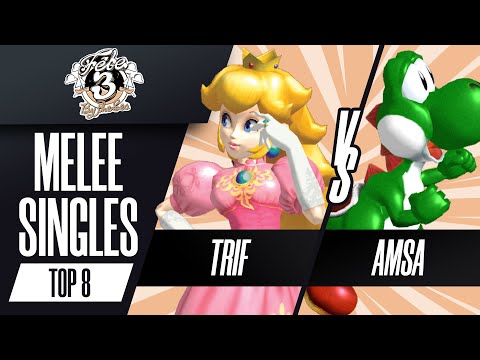 Trif (Peach) vs aMSa (Yoshi) - Melee Singles Top 8 Losers Quarters - Fête 3: By the Sea
