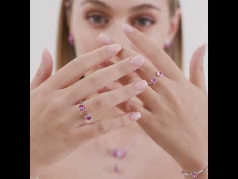 Stříbrná single náušnice Fancy Vibrant Pink FVP07