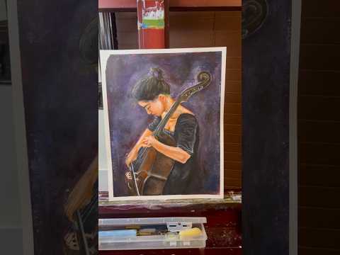 Practice painting of musical instrument cello #acrylicpainting #hobbypainting #selftaught