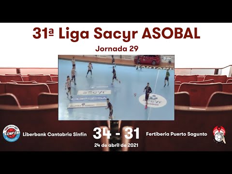 31ª Liga Sacyr ASOBAL J29: Liberbank Cantabria Sinfín - Fertiberia Puerto Sagunto 34-31