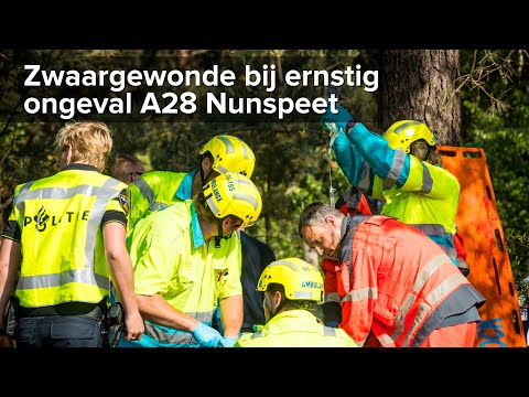 Zwaargewonde bij ernstig ongeval A28 Nunspeet - ©StefanVerkerk.nl