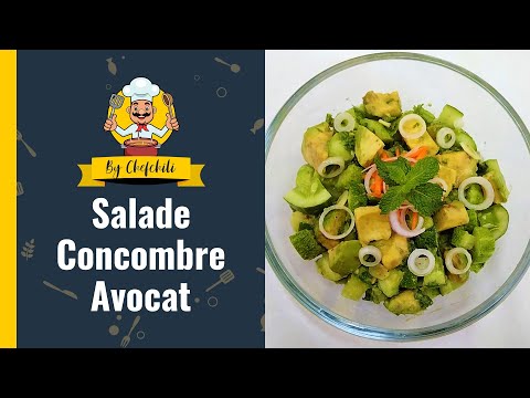 Salade de concombre et d'avocat | Recette de salade crémeuse à l'avocat | Salade de concombre