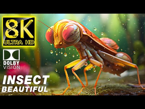 8K INSECT BEAUTIFUL - Explore the Colorful World of INSECT | 8k Animals with Relaxing Music