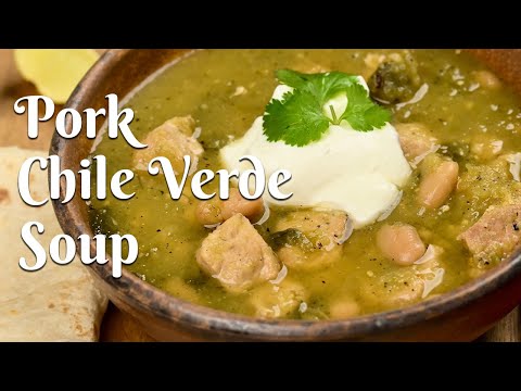 PORK CHILE VERDE SOUP: Delicious Slow Cooker Recipe Made with Hatch Green Chile & Tomatillos