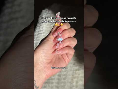 It’s 3H Solid Nail Glue & 3H’s luxury press on nail set, “Crystal Petal Nails” #nailhacks #pressons