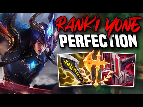 RANK 1 OVER 1,000 LP YONE PLAYS A LITERALLY PERFECT GAME - League of Legends