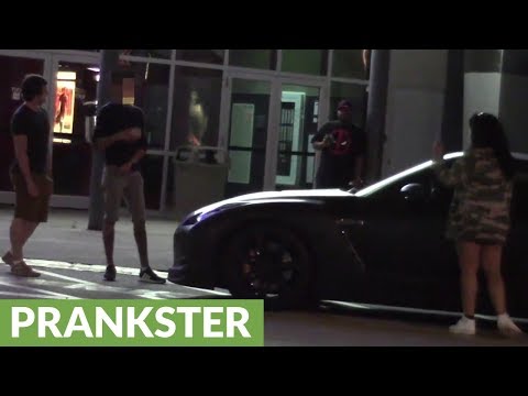 Woman with fancy car pulls off reverse gold digger prank