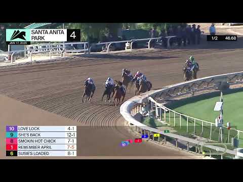 Om Time Gal wins Race 4 on Saturday, January 17 at Santa Anita Park