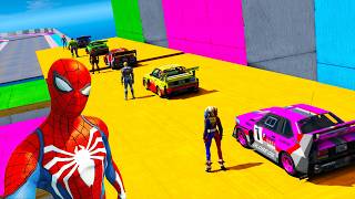 Spidey e a Sua Superequipa com Carros Personalizados New Challenge GTA V and music SPIDER-MAN mod