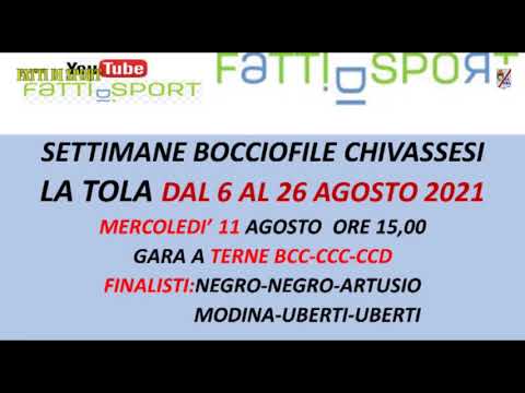 Bocce : Gara a Terne - 11 Agosto 2021 - Chivasso (TO) - Tabellini