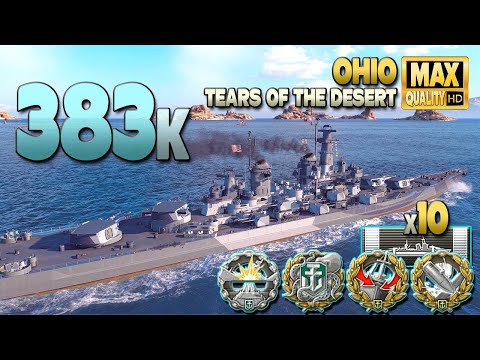 Battleship Ohio: Good player on map Tears of the Desert - World of Warships