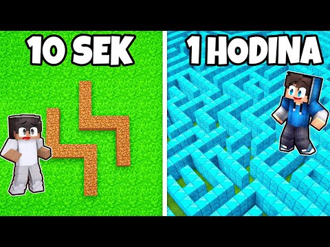 10 SEKUND vs 1 HODINA: OBŘÍ BLUDIŠTĚ v Minecraftu!