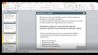 SAP PM Maintenance Planning configuration and process