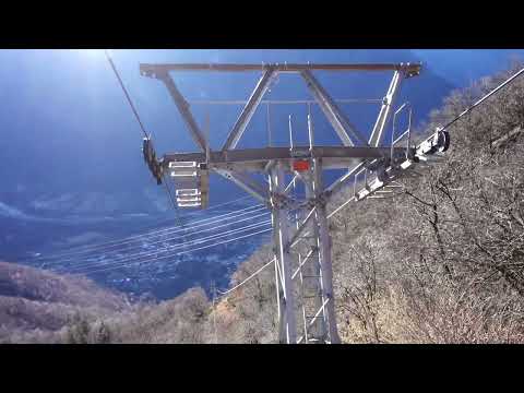 Lumino - Monti di Sauru Luftseilbahn Talfahrt 2023 Seilbahn funivia téléphérique cable car