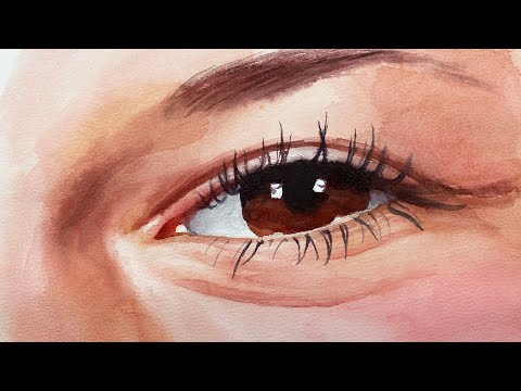 Watercolor of a Smiling Girl Lesson 8 - Painting an Eye