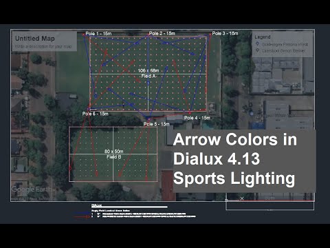 Arrow Colors of floodlights in Dialux 4.13 and hopefully in Dialux evo 11
