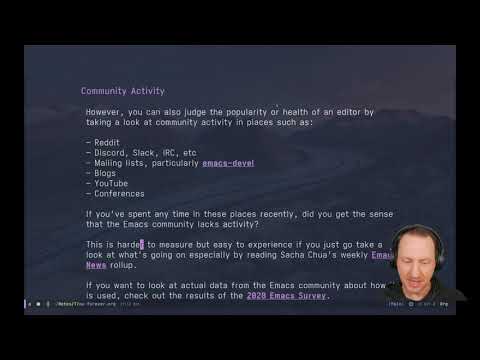 M-x Forever: Why Emacs will outlast text editor trends - David Wilson (System Crafters)
