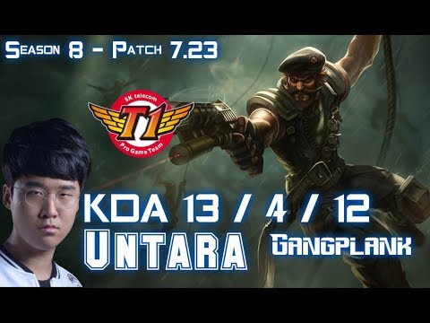 SKT T1 Untara GANGPLANK vs NAUTILUS Top - Patch 7.23 KR Ranked