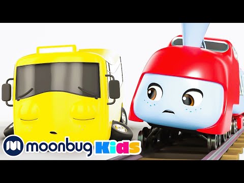 Buster Ja Unelias Juna - Go Buster | Moonbug Kids Suomeksi | Lasten piirretyt ja laulut