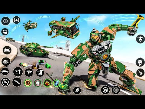 Army Robot Tank Car Jet Bus Transformation Game 2026 Military Robot Tank Fighting - Android Gameplay