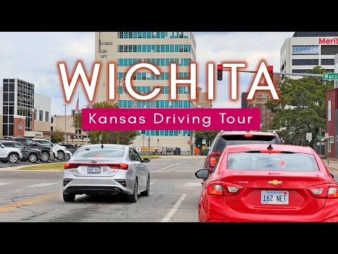 Wichita, Kansas, USA - 4K Driving tour of Downtown Wichita