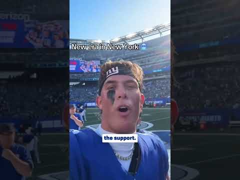 Jaxson Dart & Cam Skattebo after the W (via nygiants/TT)