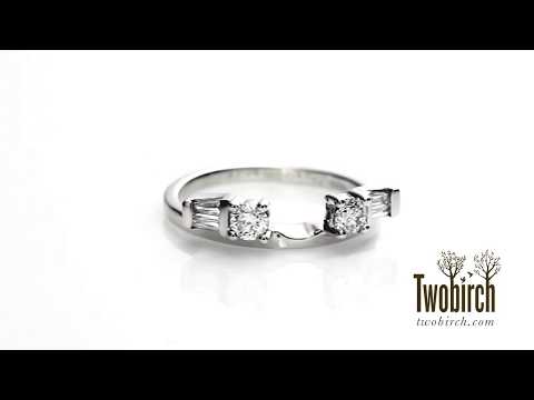 0.35 ct. Round and Tapered Baguette Ring Wrap - TwoBirch  TB-WRAP-0024-WG-F