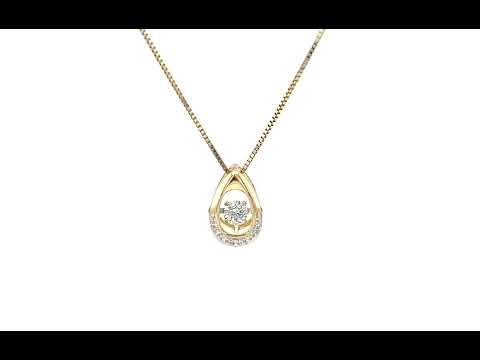 9ct Yellow & White Gold Diamond Set Pendant & 18" Chain - 05190202 | Johnsons Jewellers
