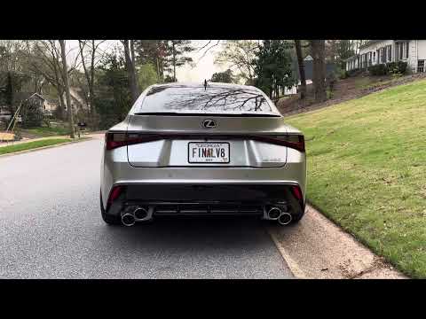 Lexus IS 500 with Apexi resonated midpipe and Borla S-Type axle back exhaust on a cold start