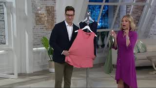 H by Halston Essentials V-Neck Tank with Hi-Low Shirttail Hem on QVC