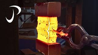 Making a Carving Knife from Zebra Damascus
