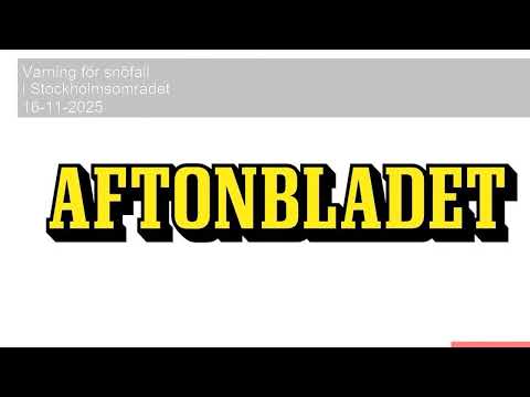 Varning för snöfall i Stockholmsområdet