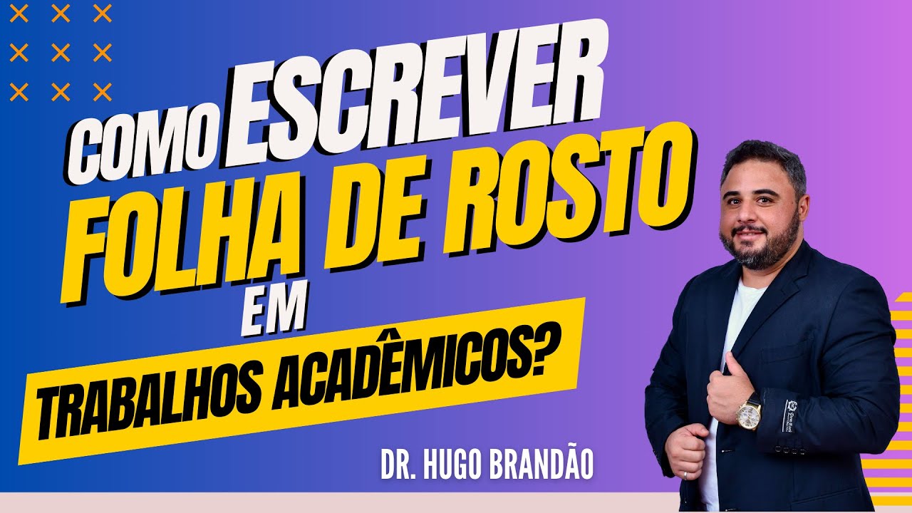 Folha de Rosto de um trabalho acadêmico