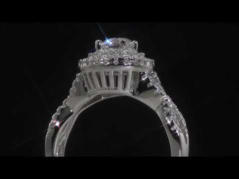 L'Artiste Sterling Silver Split Shank Ring Made with Swarovski Elements - Second Medium