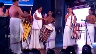 Thayambaka performance by sisters' - Shobitha Krishna Das and Rahita Krishna Das