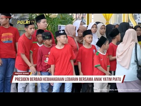PRESIDEN JOKOWI BAGI KEBAHAGIAAN LEBARAN BERSAMA ANAK YATIM PIATU