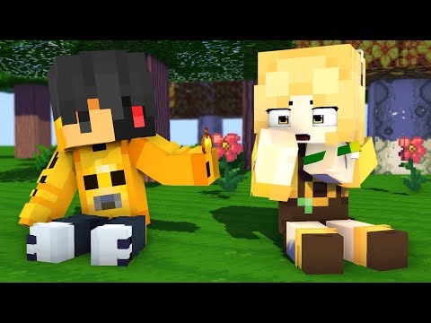 LOVE ME OR NOT? YAY! ARIGATO POI POI ETHOBOT GIVE FLOWERS TO DAISY - MINECRAFT ANIMATION #shorts