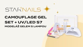 Sada STARNAILS Camouflage Gel Set + UV/LED S7 - modeláž gelem s lampou