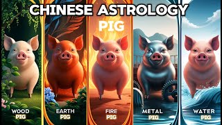 wood, fire, earth, metal, and water Pig: Chinese Astrology
